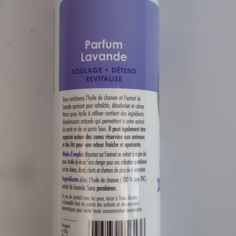 Petkin Lavender Fragrance Deodorizing And Calming Hemp Infused For Cats And Dogs